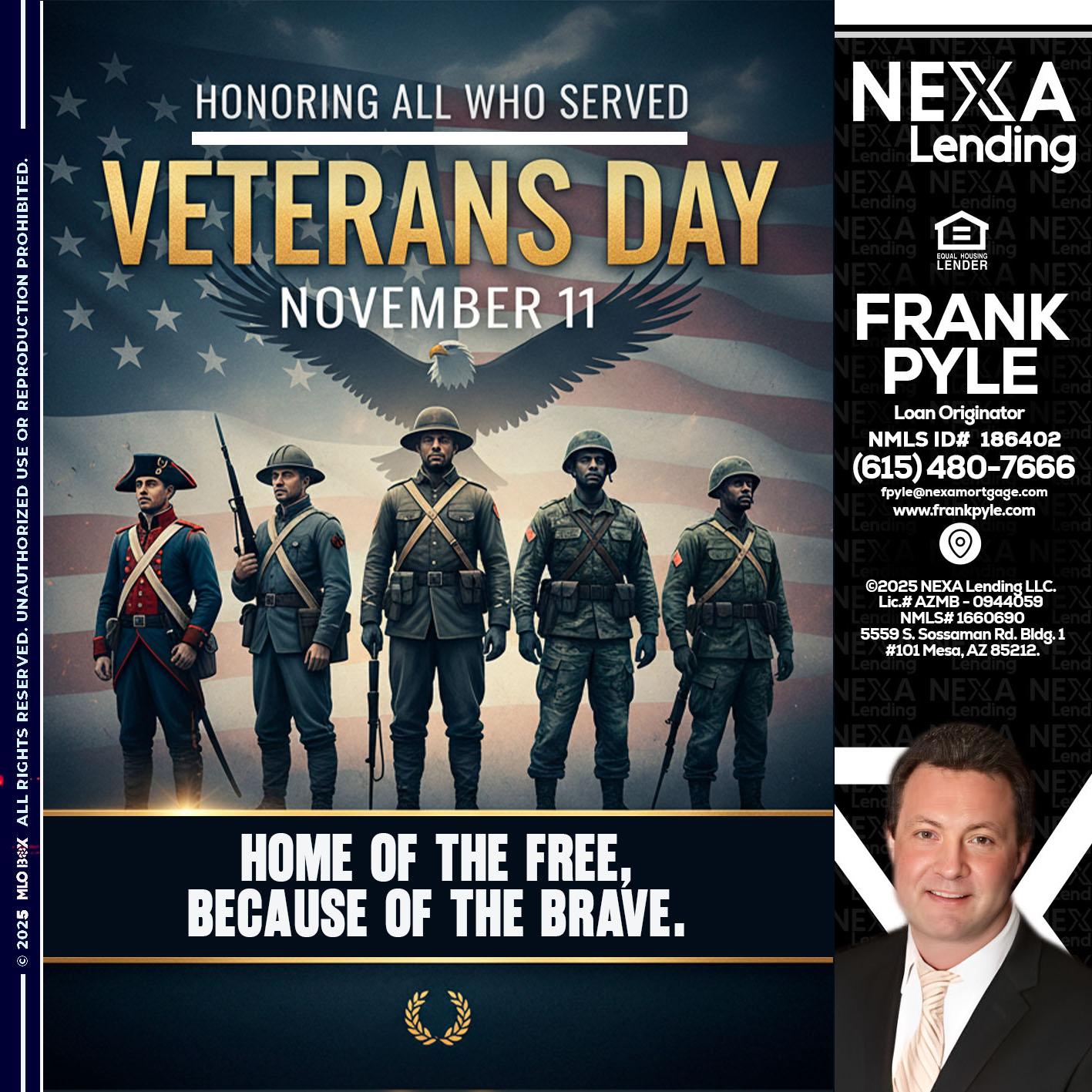 Veterans Day - Frank Pyle -Loan Originator