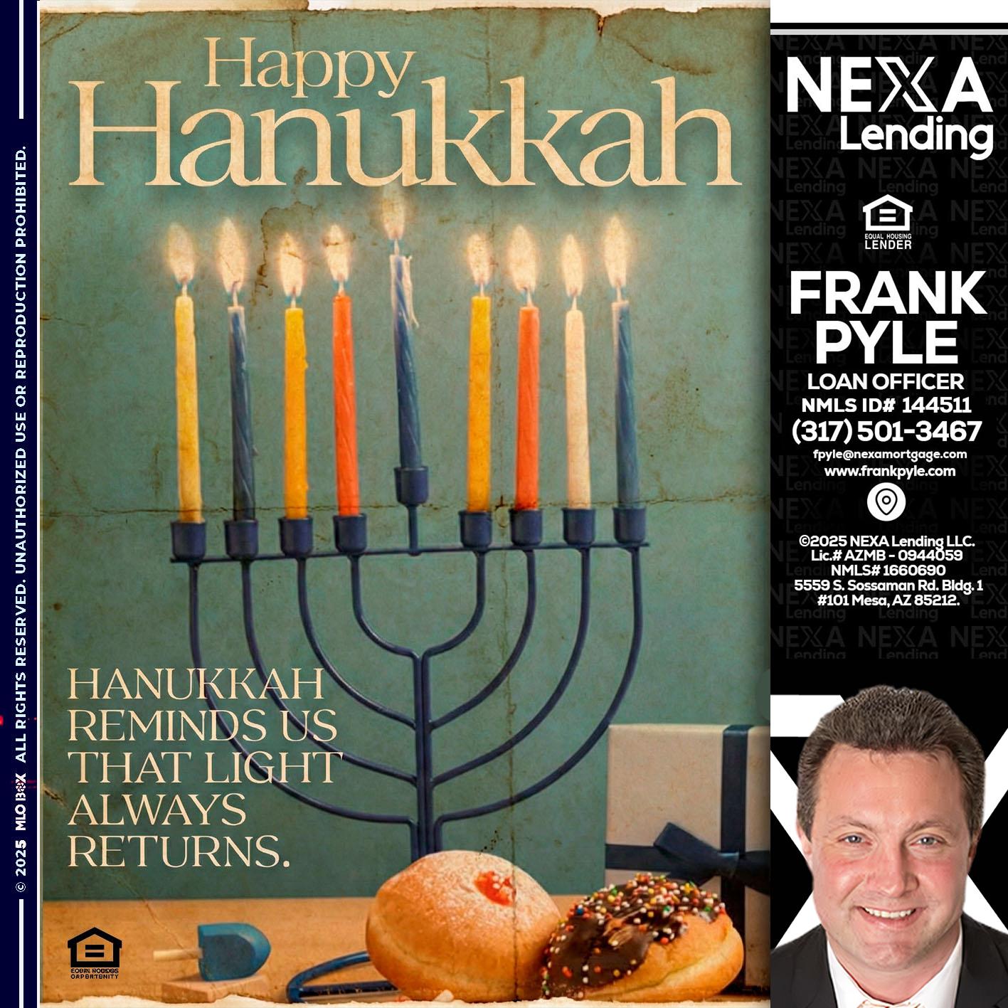 HAPPY HANUKKAH - Frank Pyle -Loan Originator