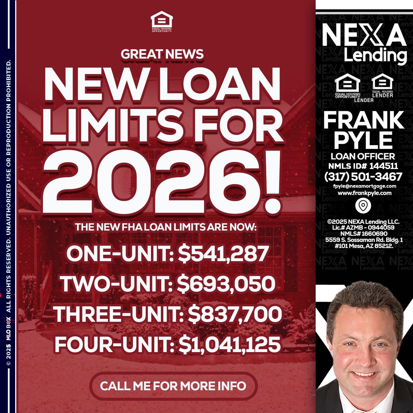 loan limits - Frank Pyle -Loan Originator