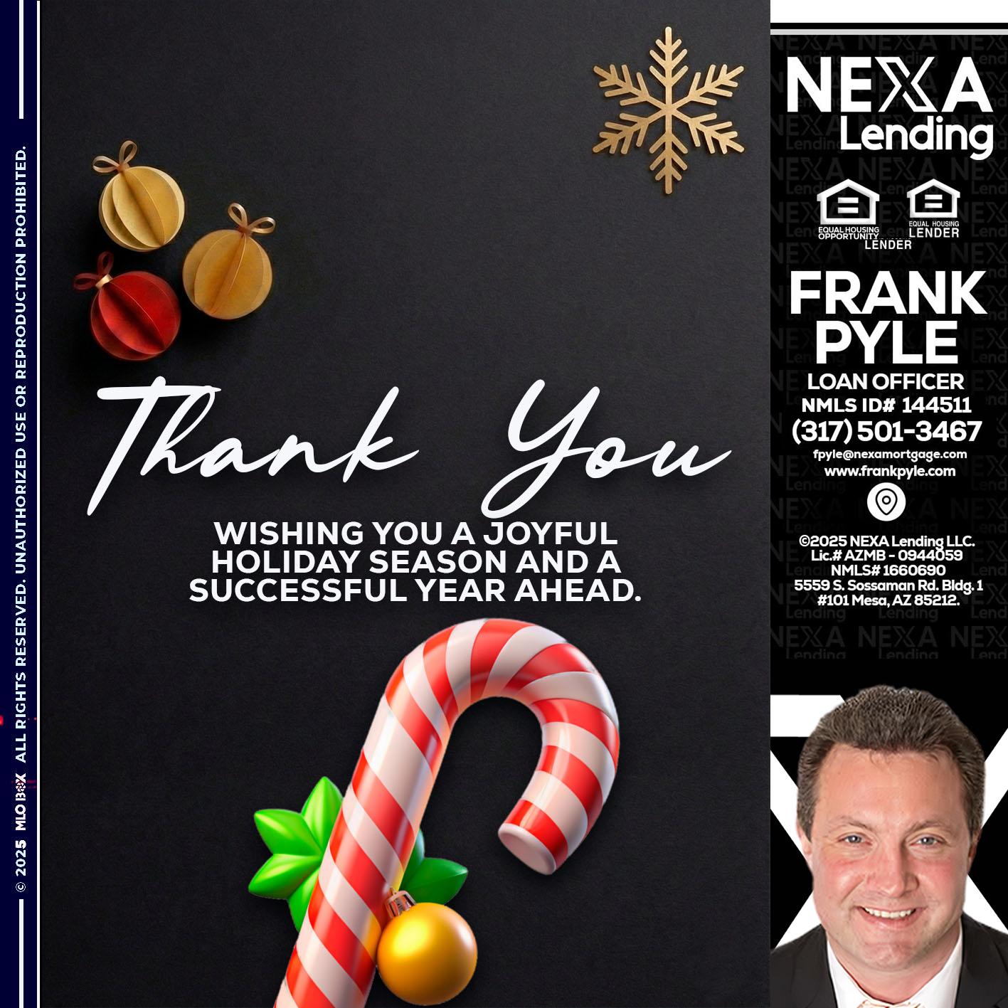 THANK YOU - Frank Pyle -Loan Originator