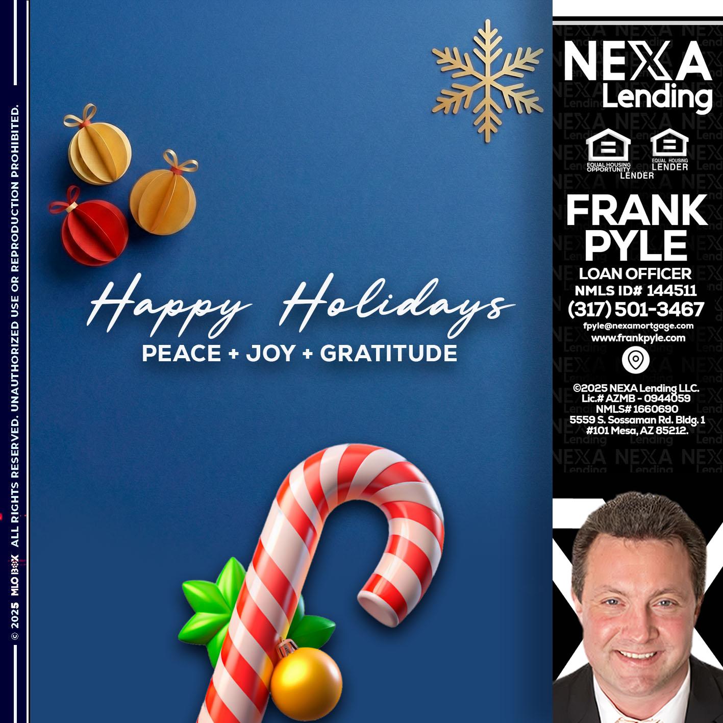HAPPY HOLIDAYS - Frank Pyle -Loan Originator