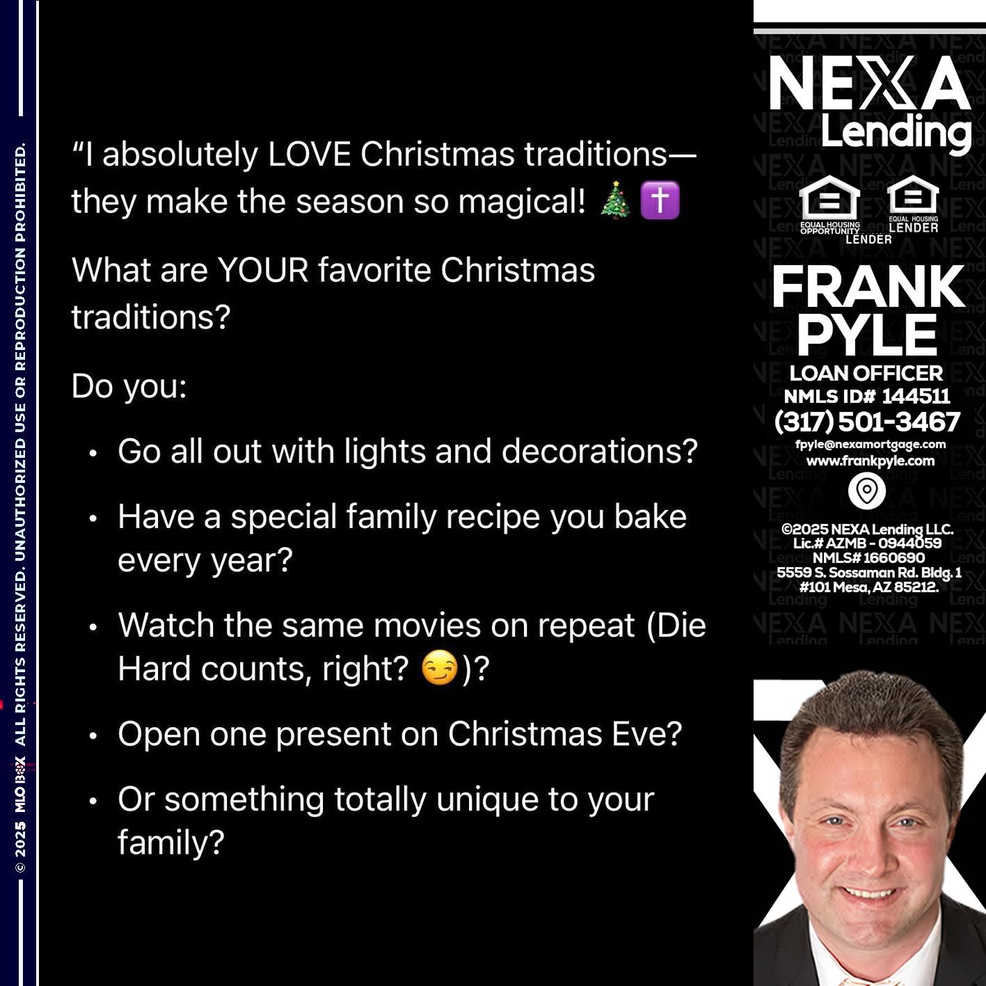 I love christmas - Frank Pyle -Loan Originator