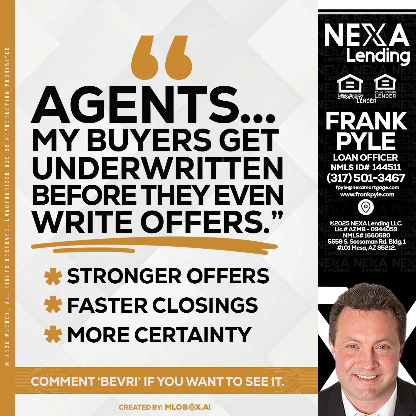 agents - Frank Pyle -Loan Originator