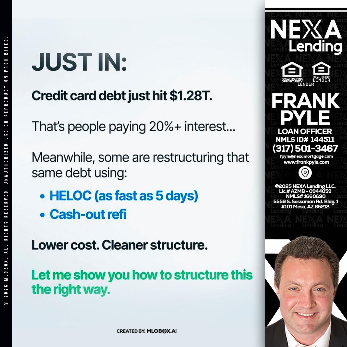 JUST IN - Frank Pyle -Loan Originator