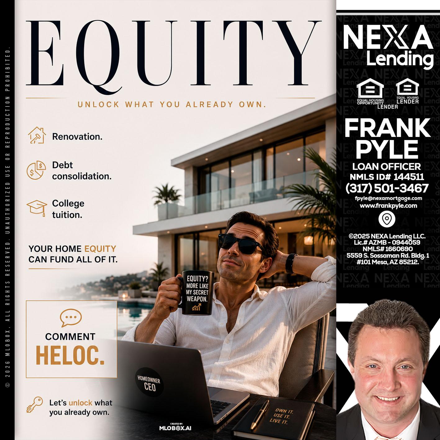 EQUITY - Frank Pyle -Loan Originator