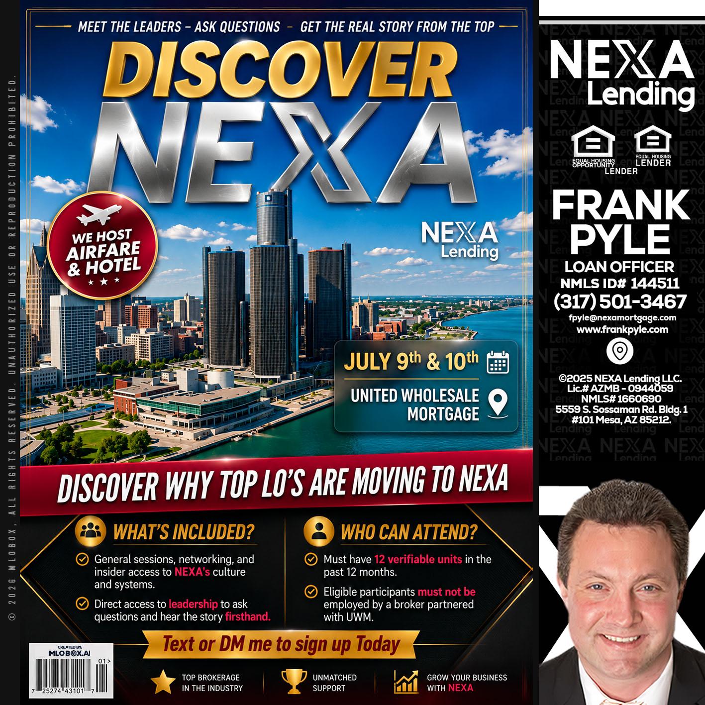 DISCOVER NEXA - Frank Pyle -Loan Originator