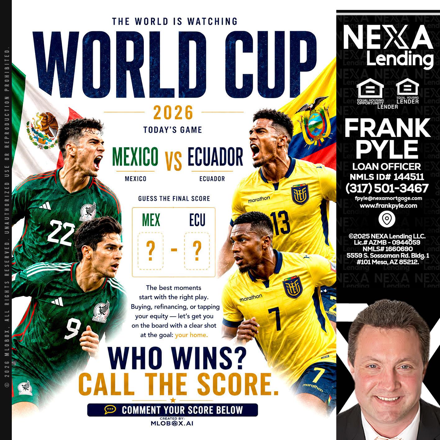 WORLD CUP 2026 - Frank Pyle -Loan Originator