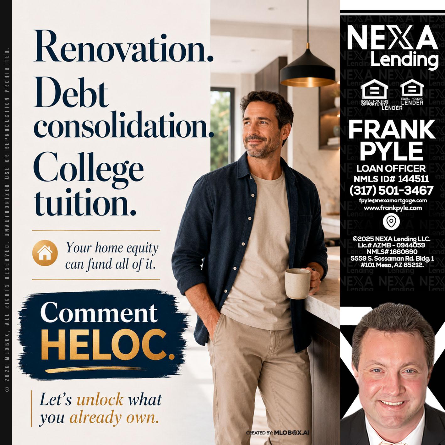 RENOVATION DEBT - Frank Pyle -Loan Originator