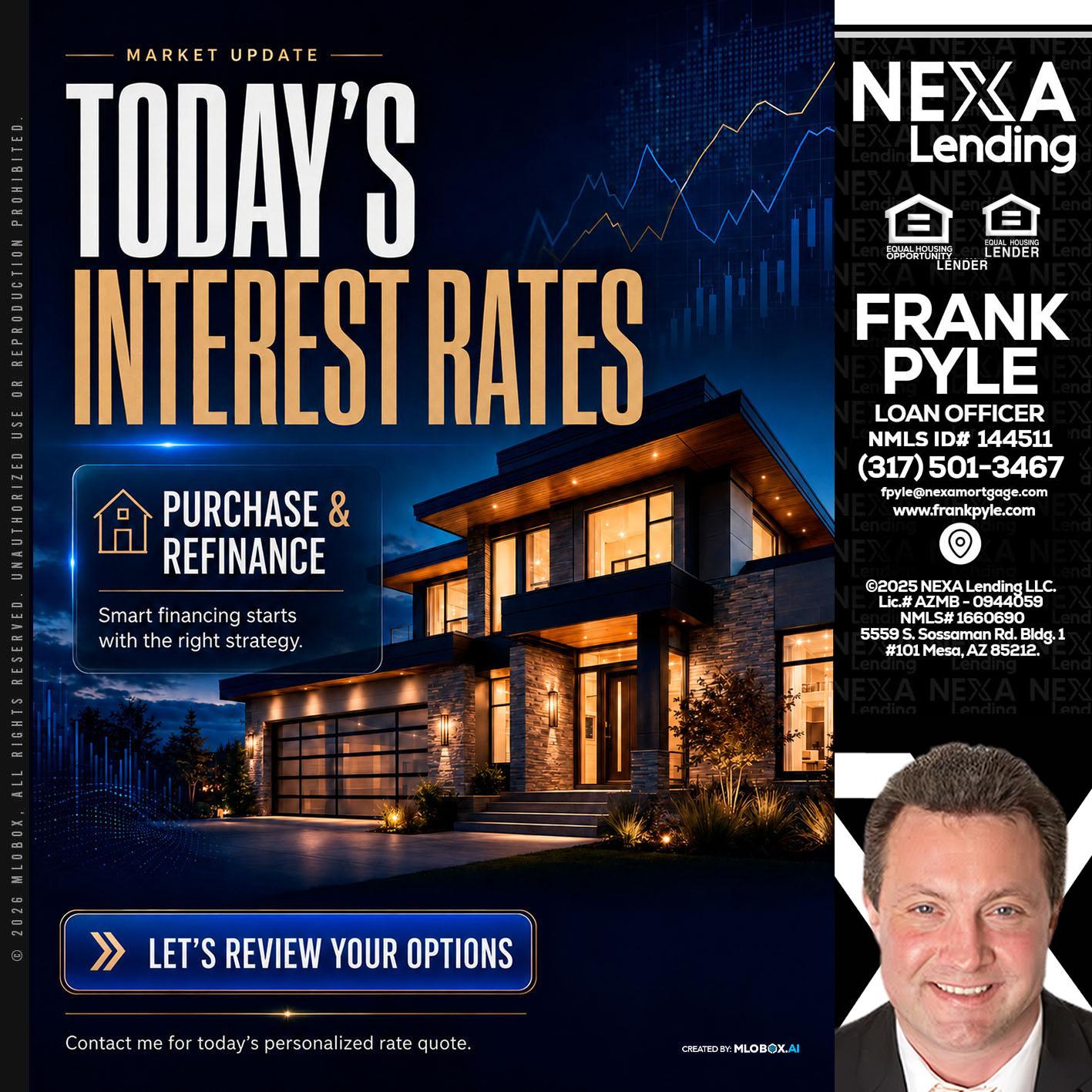 TODAYS RATES - Frank Pyle -Loan Originator