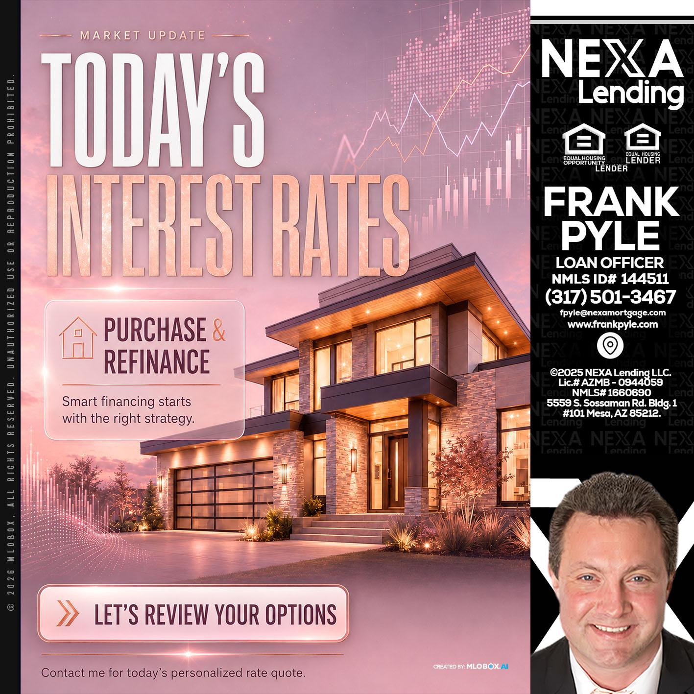 todays interest rates - Frank Pyle -Loan Originator