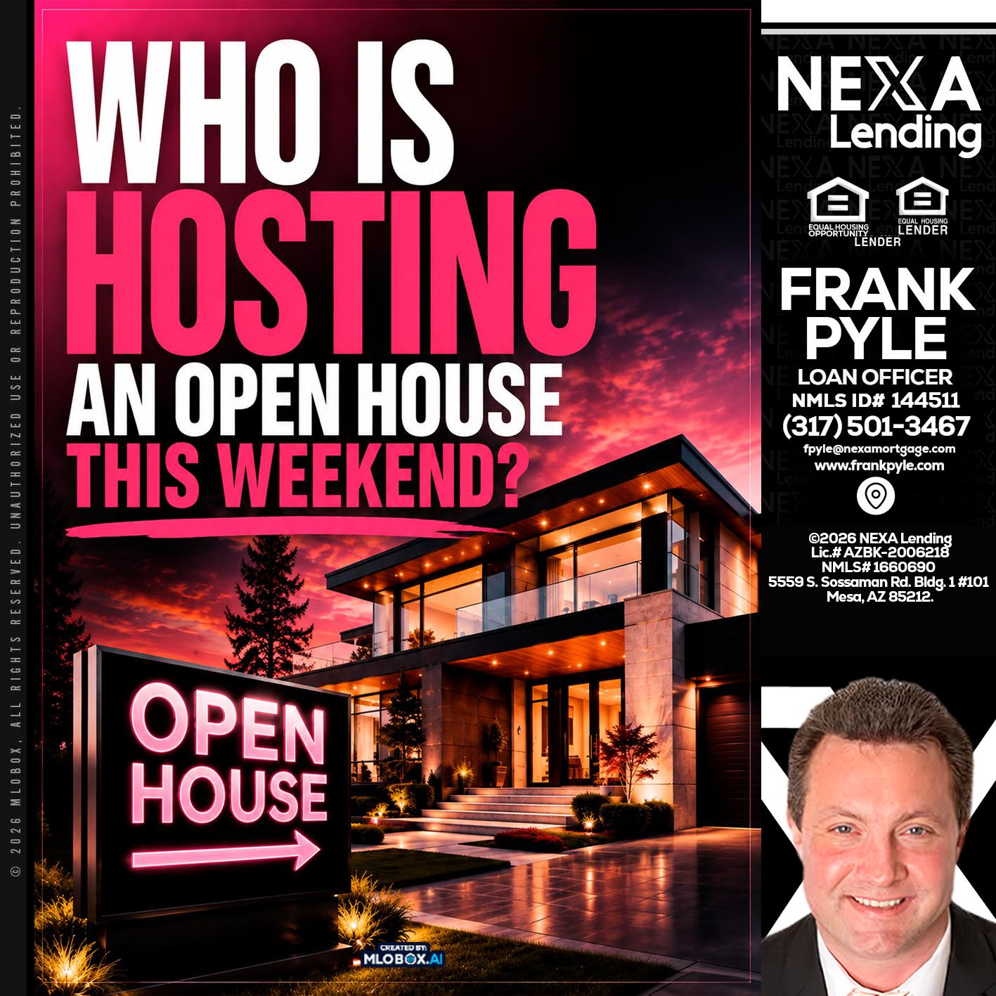 who's is hosting - Frank Pyle -Loan Originator