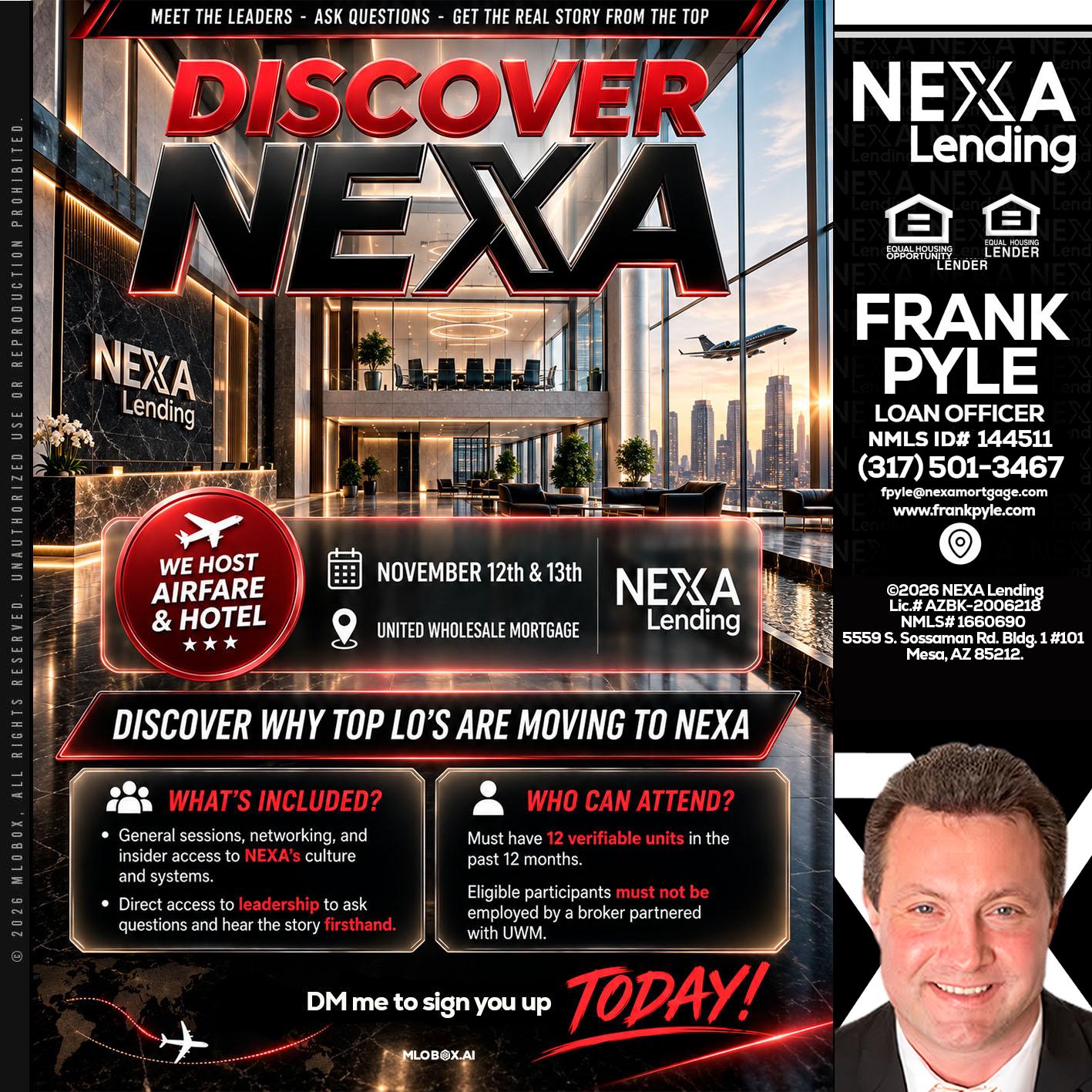 DISCOVER NEXA - Frank Pyle -Loan Originator