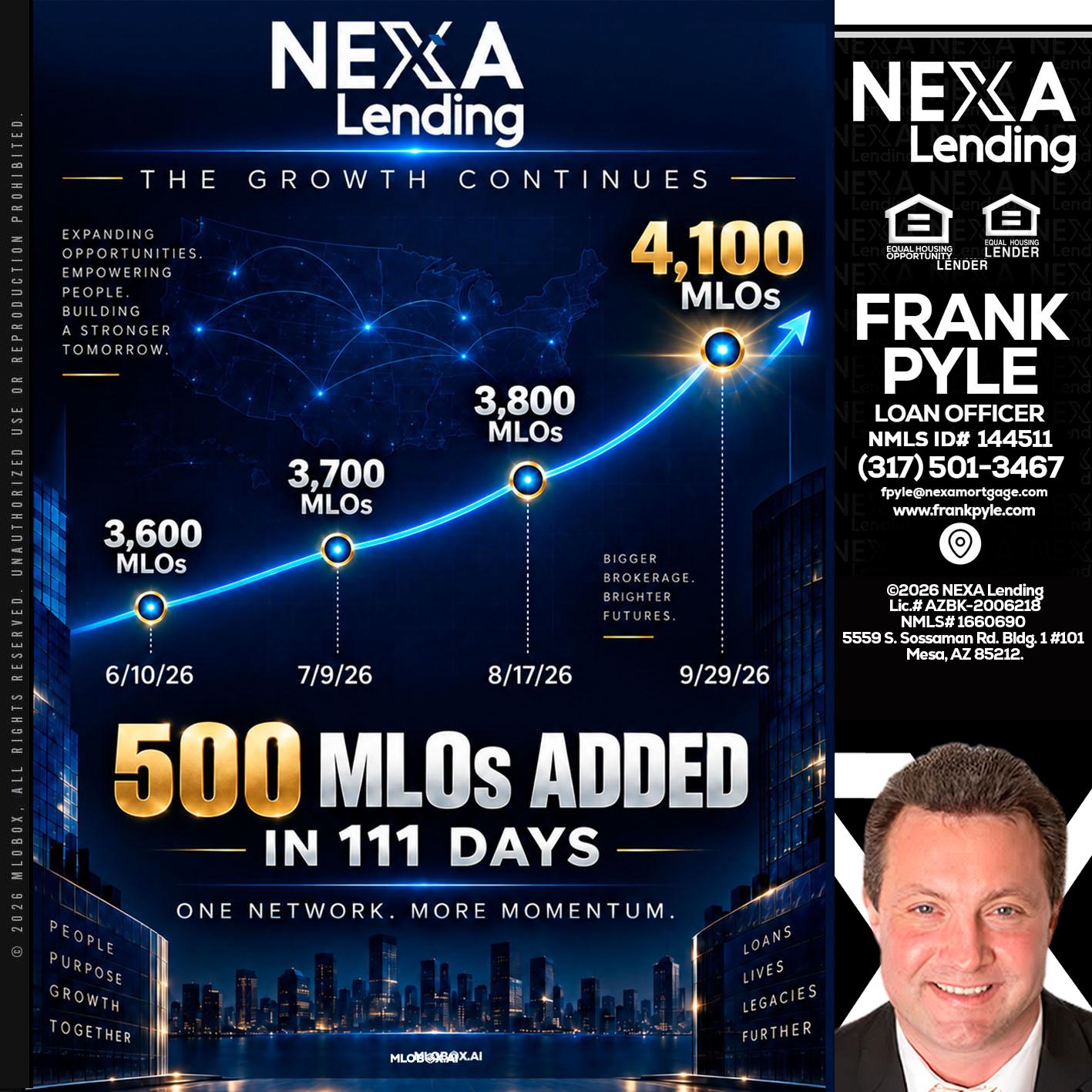 4,100 MLOs - Frank Pyle -Loan Originator