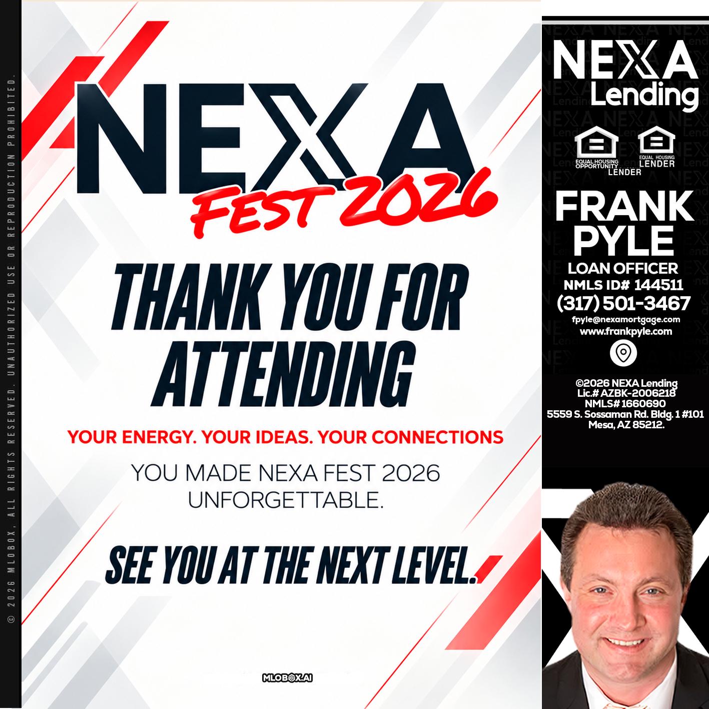 NEXA FEST 2026 - Frank Pyle -Loan Originator